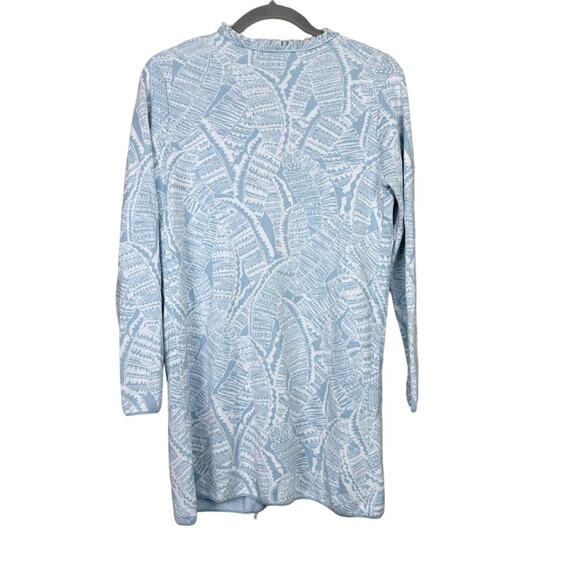 J. McLaughlin Marguerite Blue White Open Front Cardigan Size Small EUC - Picture 5 of 8